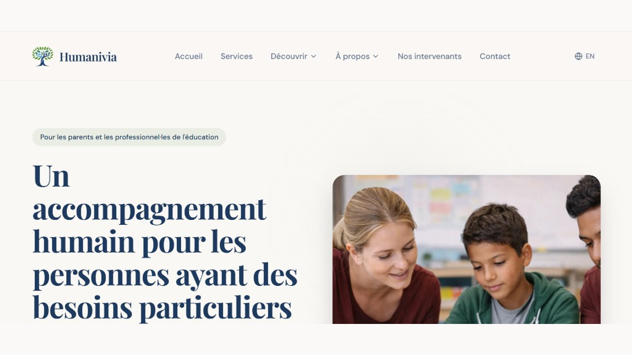Capture d'écran du site Humanivia