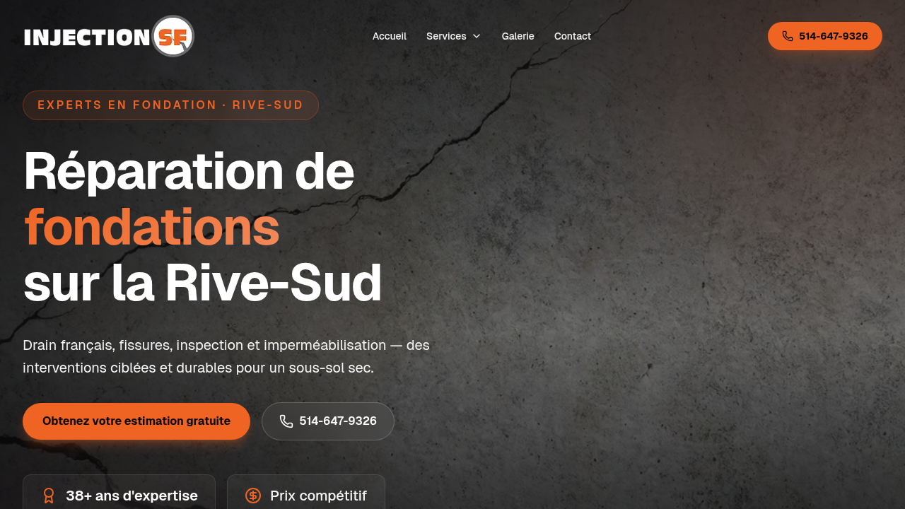 Capture d'écran du site Injections SF