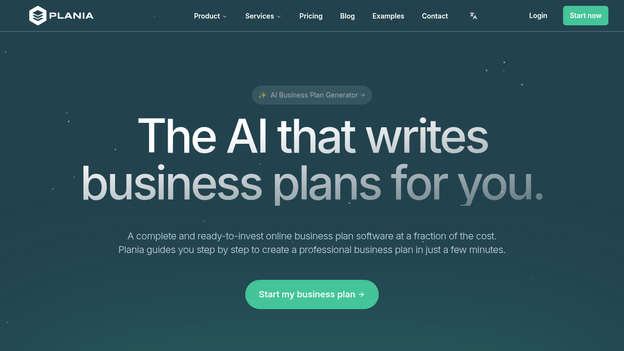 Capture d'écran du site Plania.ai